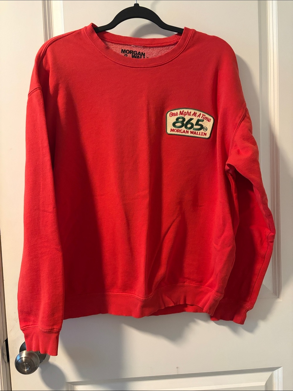 Morgan Wallen Red Crewneck Sweatshirt with 865 Patch